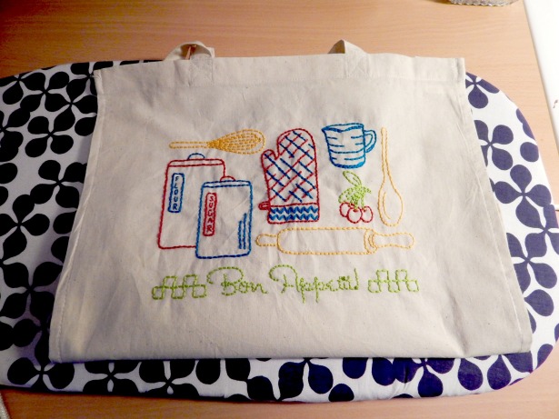 bon appetit embroidered bag