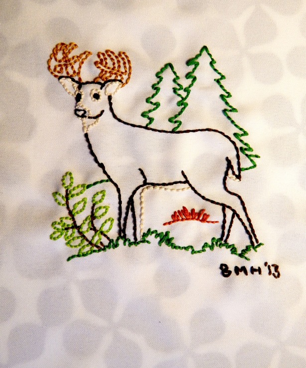 white tail embroidery